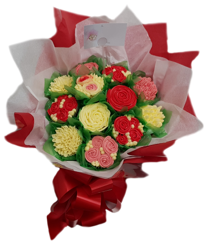 12 Piece Cupcake Bouquet (Red)