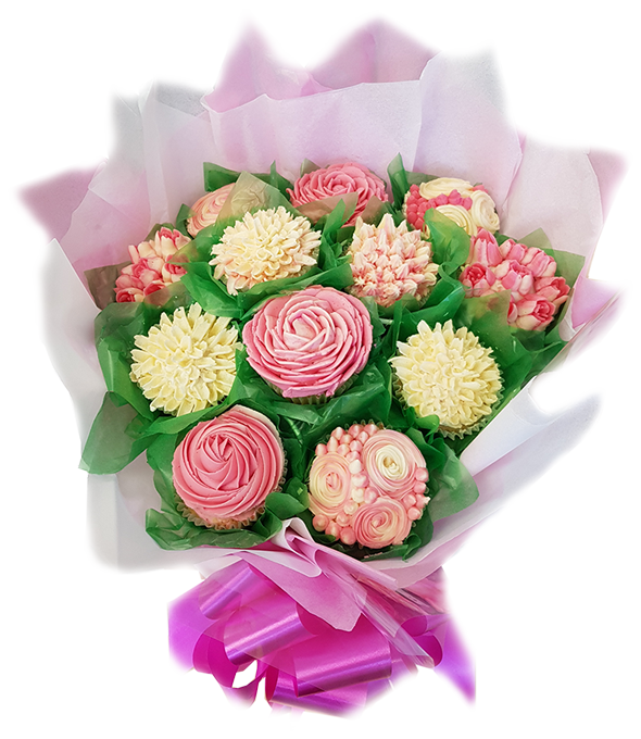 12 Piece Cupcake Bouquet (Pink)