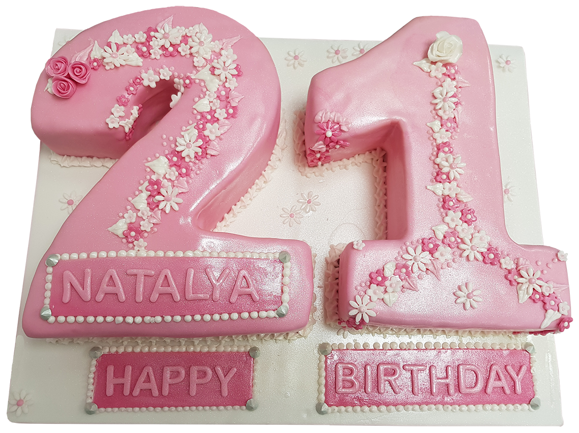 21st Pink Shimmery Cake