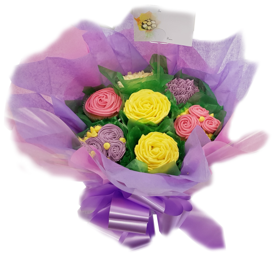 7 Piece Cupcake Bouquet (Purple)
