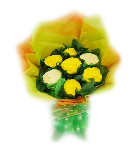 7 Piece Cupcake Bouquet (Yellow)