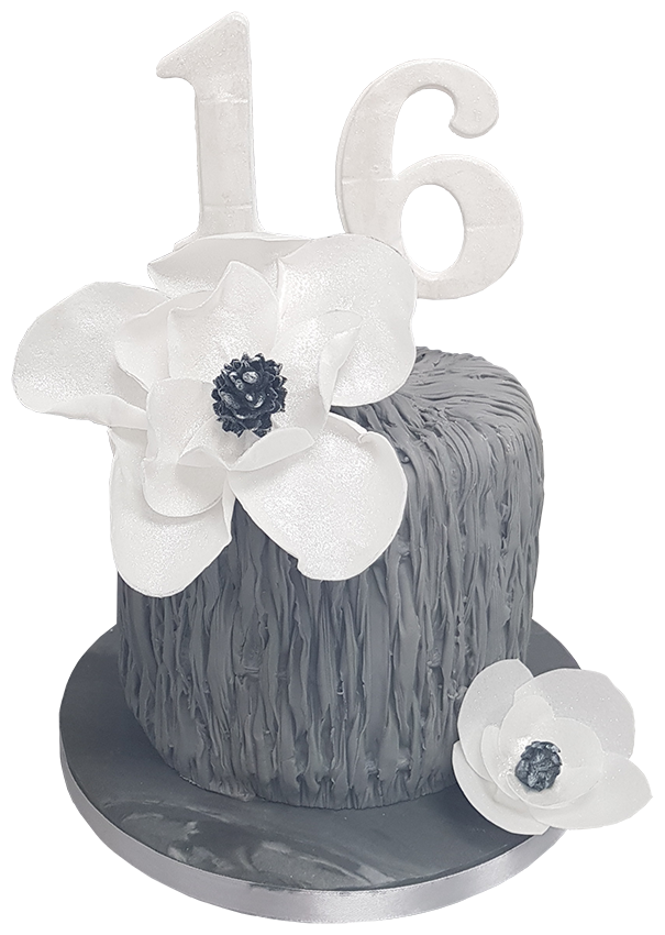 Grey 16th Flower Cake