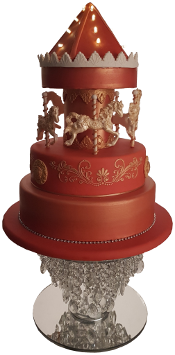Red Carousel Cake