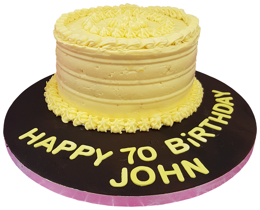 Simple Yellow Birthday Cake