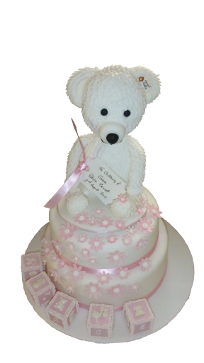 White Teddy Bear Cake